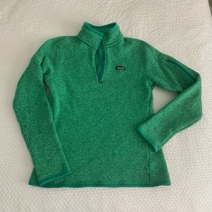 Patagonia Women's Green Quarter-Zip Better Sweater Pullover